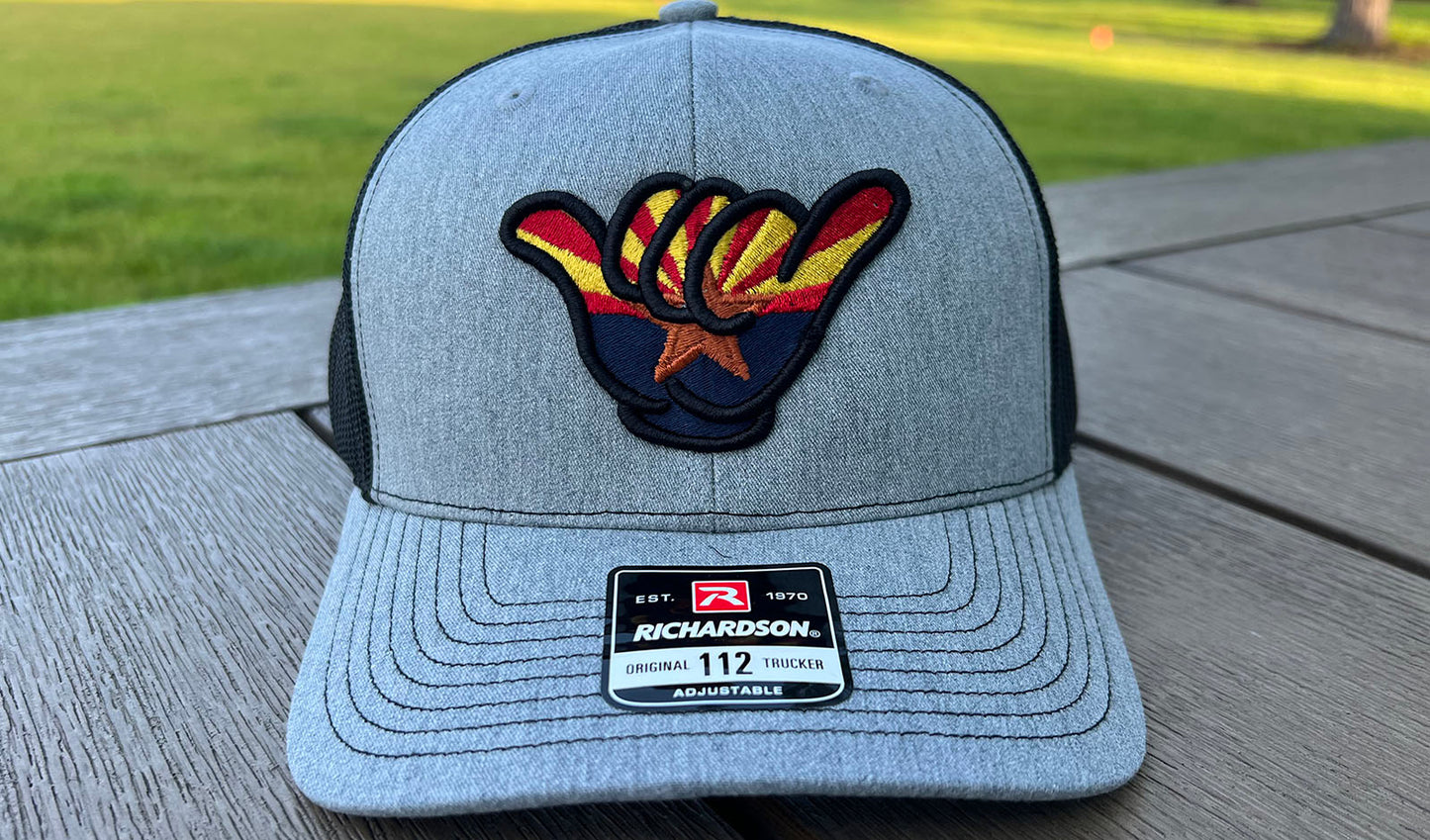 Arizona Flag Hang Loose Cap - R112 snapbacks Heather Gray/Black