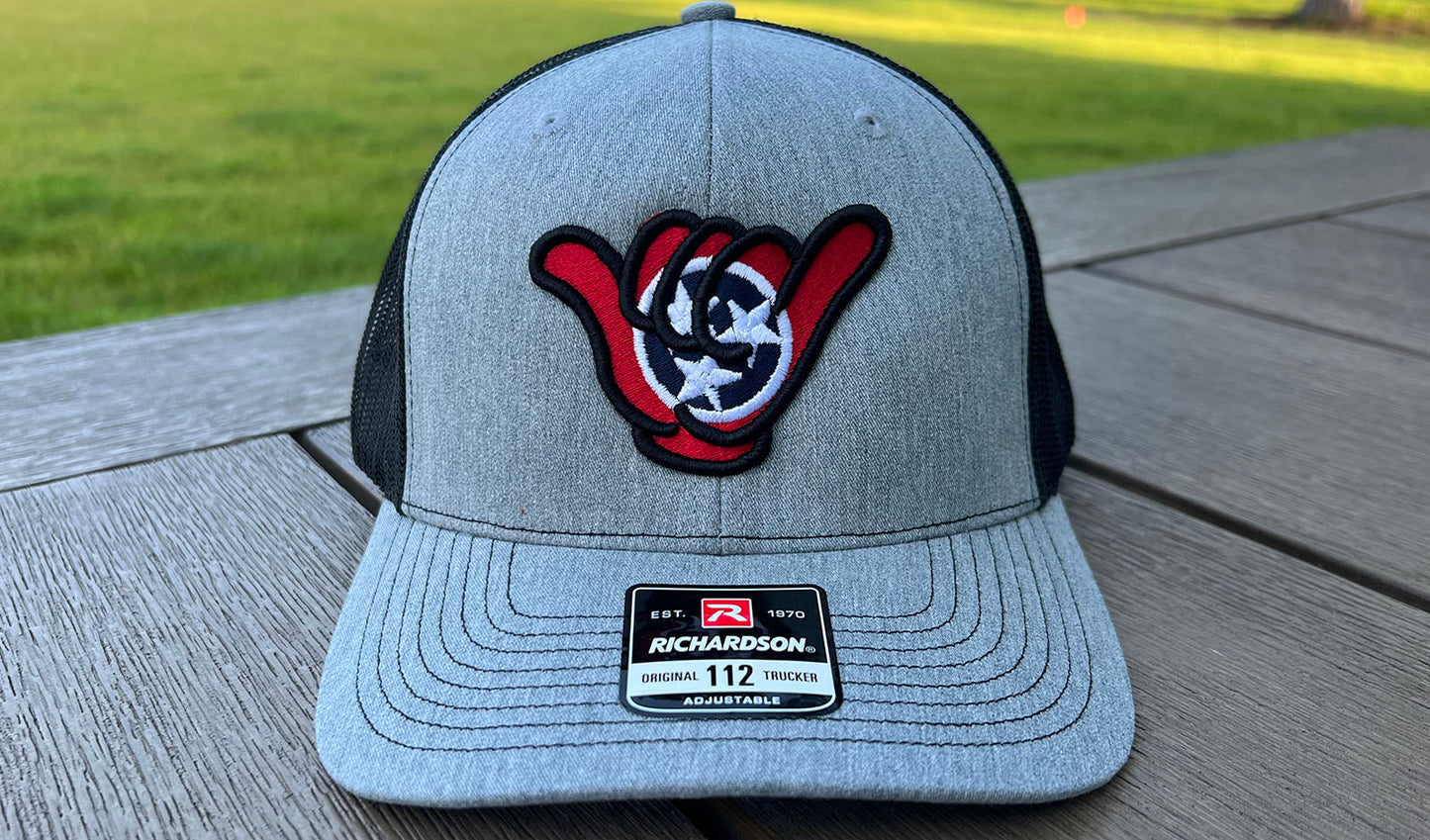 Tennessee Flag Hang Loose Cap - R112 snapbacks Heather Gray/Black