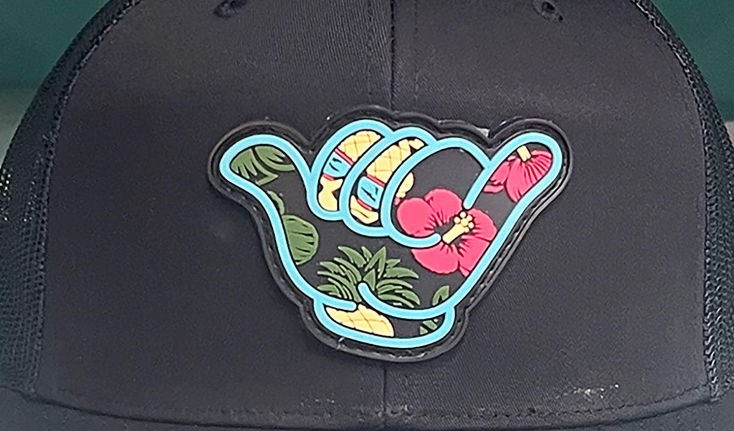 Angry Pineapple Hang Loose PVC Caps - Solid Black 112 Snapback