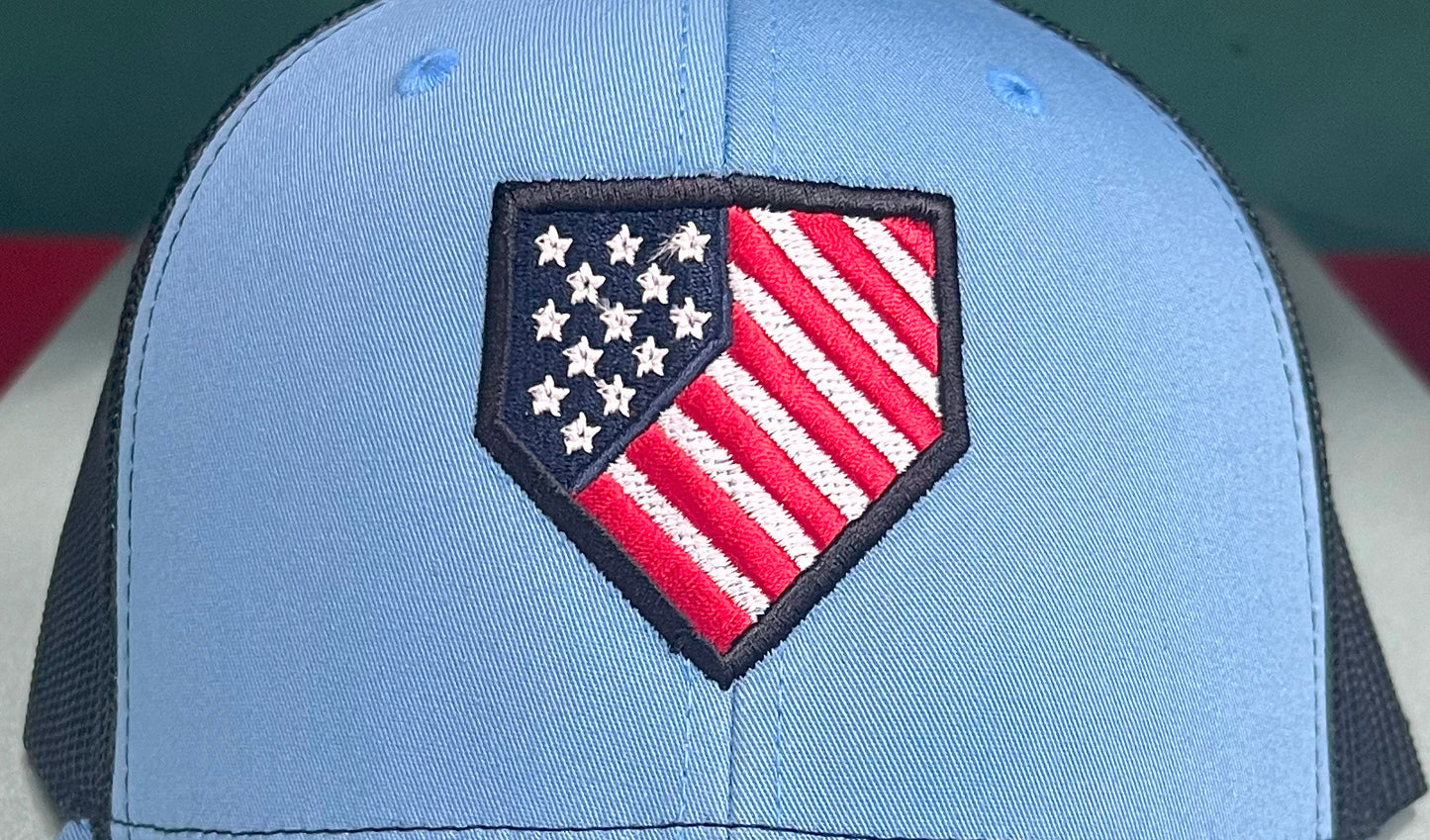 Homeplate USA Flag - R112  Columbia Blue/Black