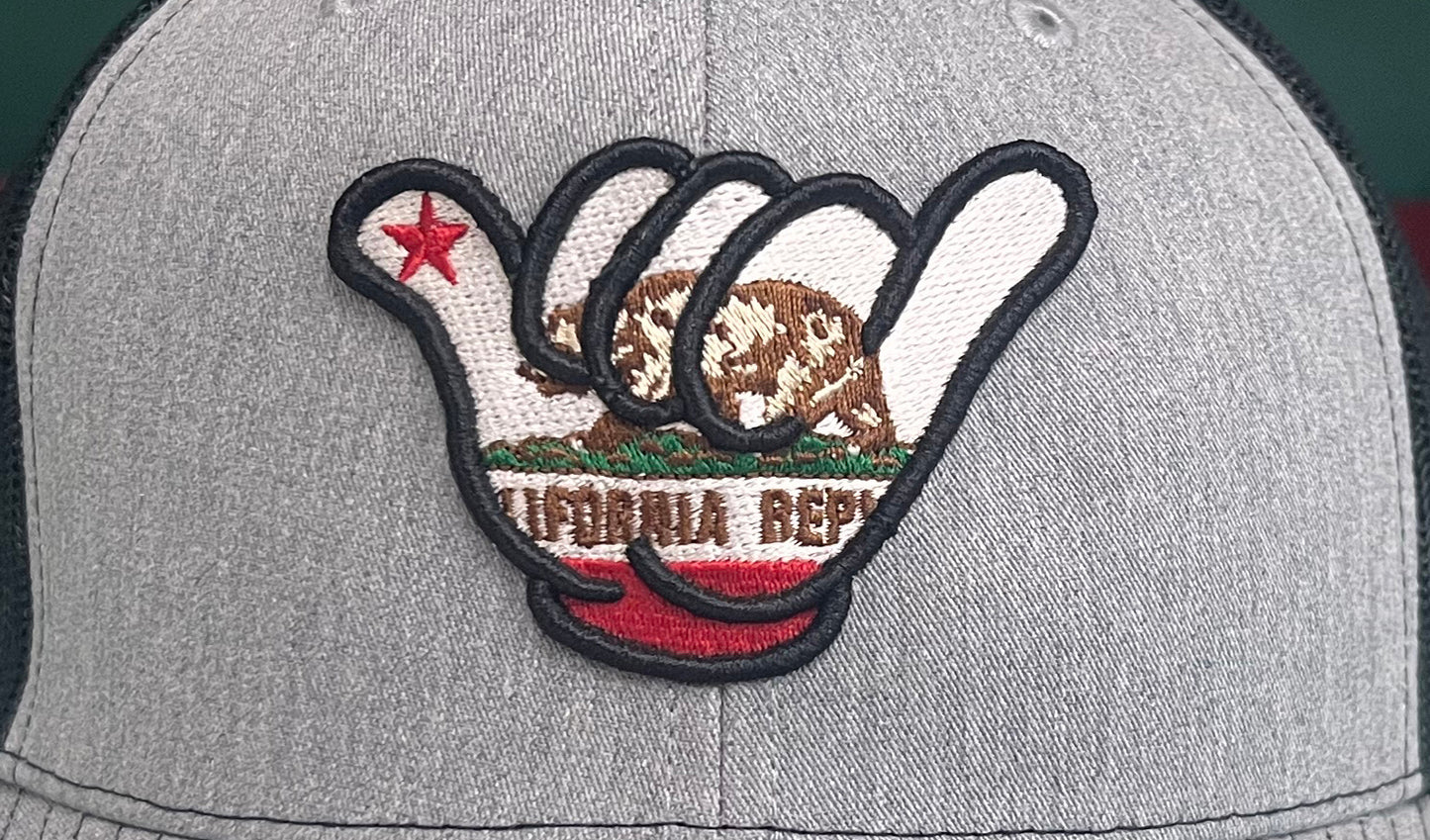 California Flag Hang Loose Cap - R112 snapbacks Heather Gray/Black