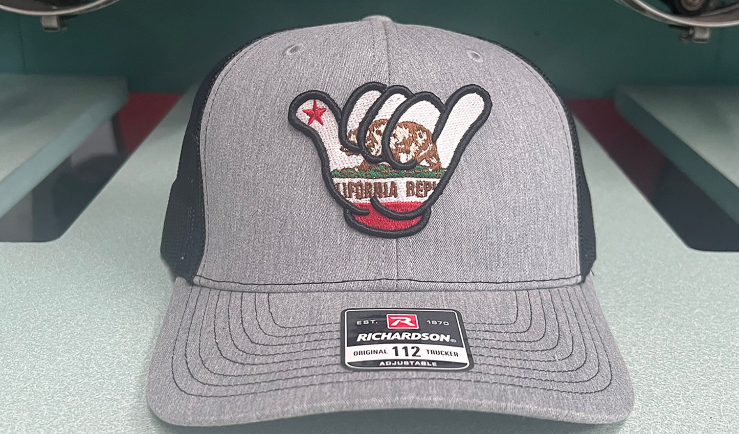 California Flag Hang Loose Cap - R112 snapbacks Heather Gray/Black