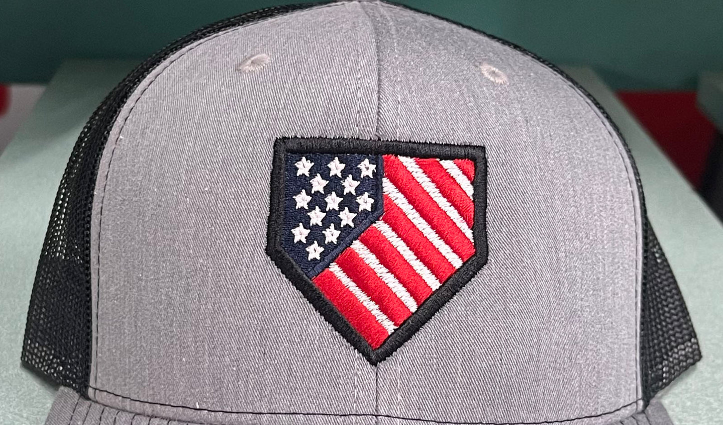 Homeplate USA Flag - R112  Heather Gray/Black