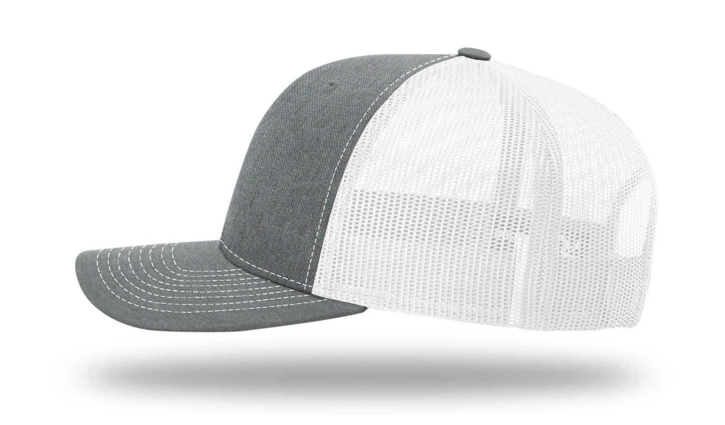 USA Flag Hang Loose PVC Patch - Richardson 112 Snapback Heather Gray/White