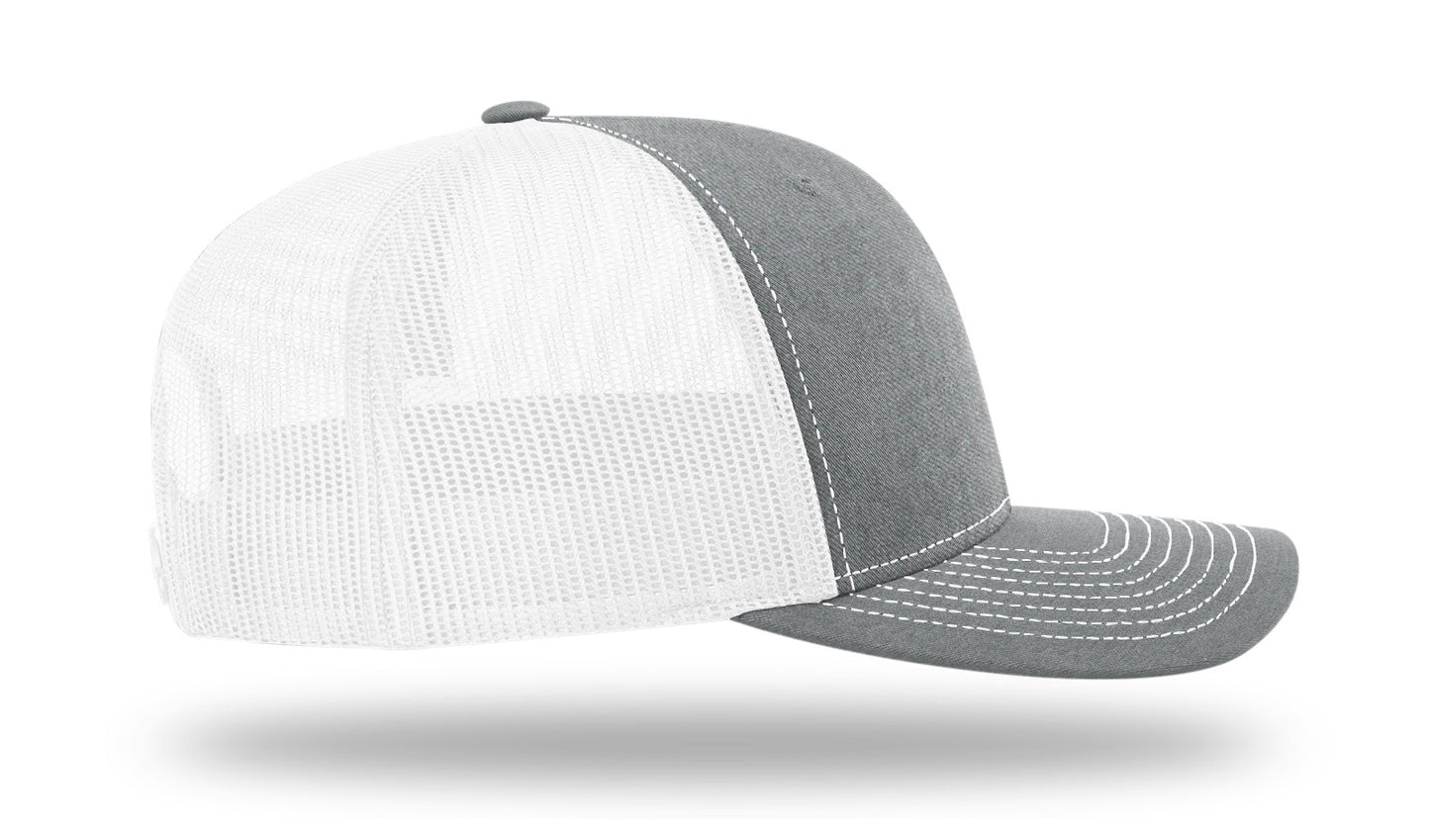 USA Flag Hang Loose PVC Patch - Richardson 112 Snapback Heather Gray/White