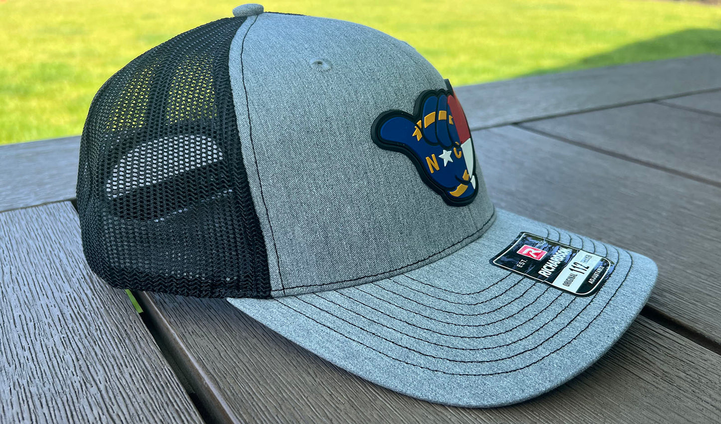 North Carolina Flag Hang Loose PVC - R112 snapbacks Heather Gray/Black