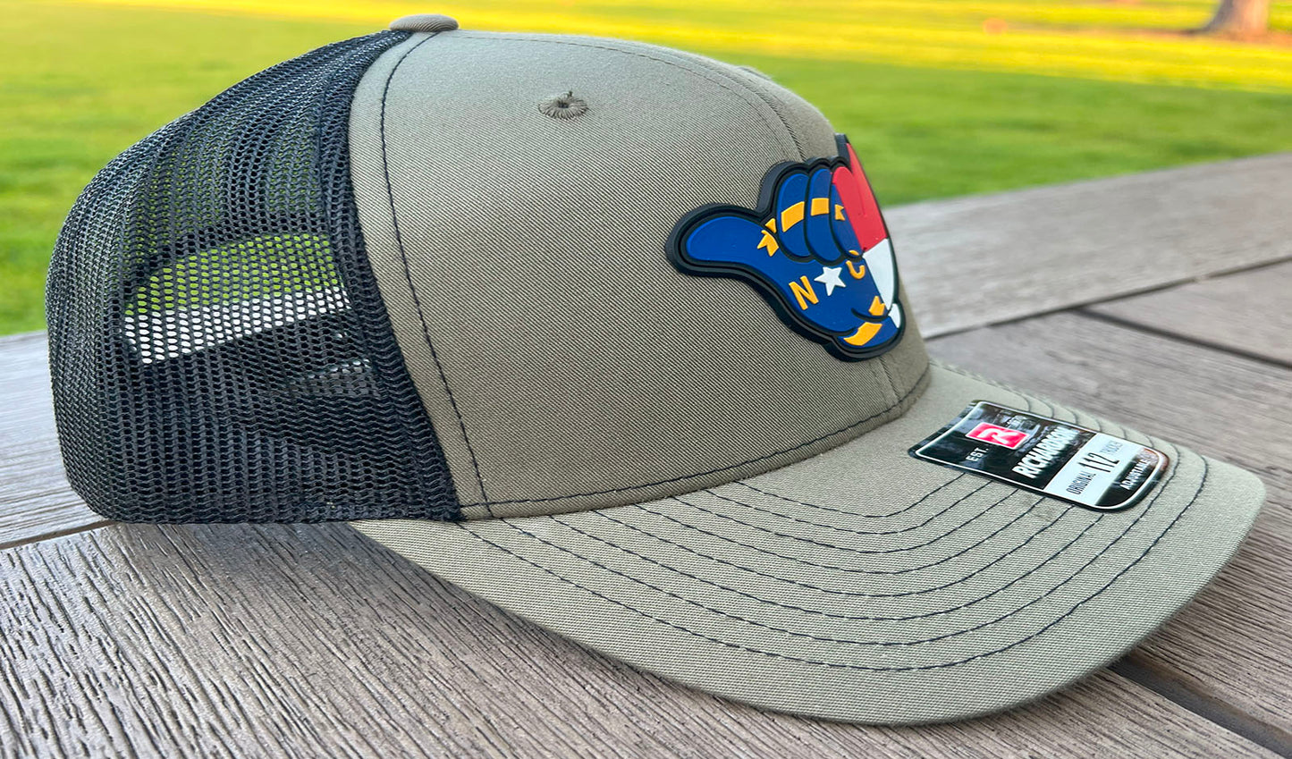 North Carolina Flag Hang Loose PVC - R112 snapbacks Loden/Black