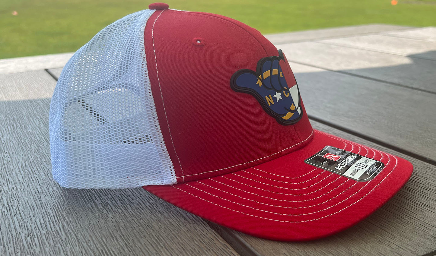 North Carolina Flag Hang Loose PVC - R112 snapbacks Red/White