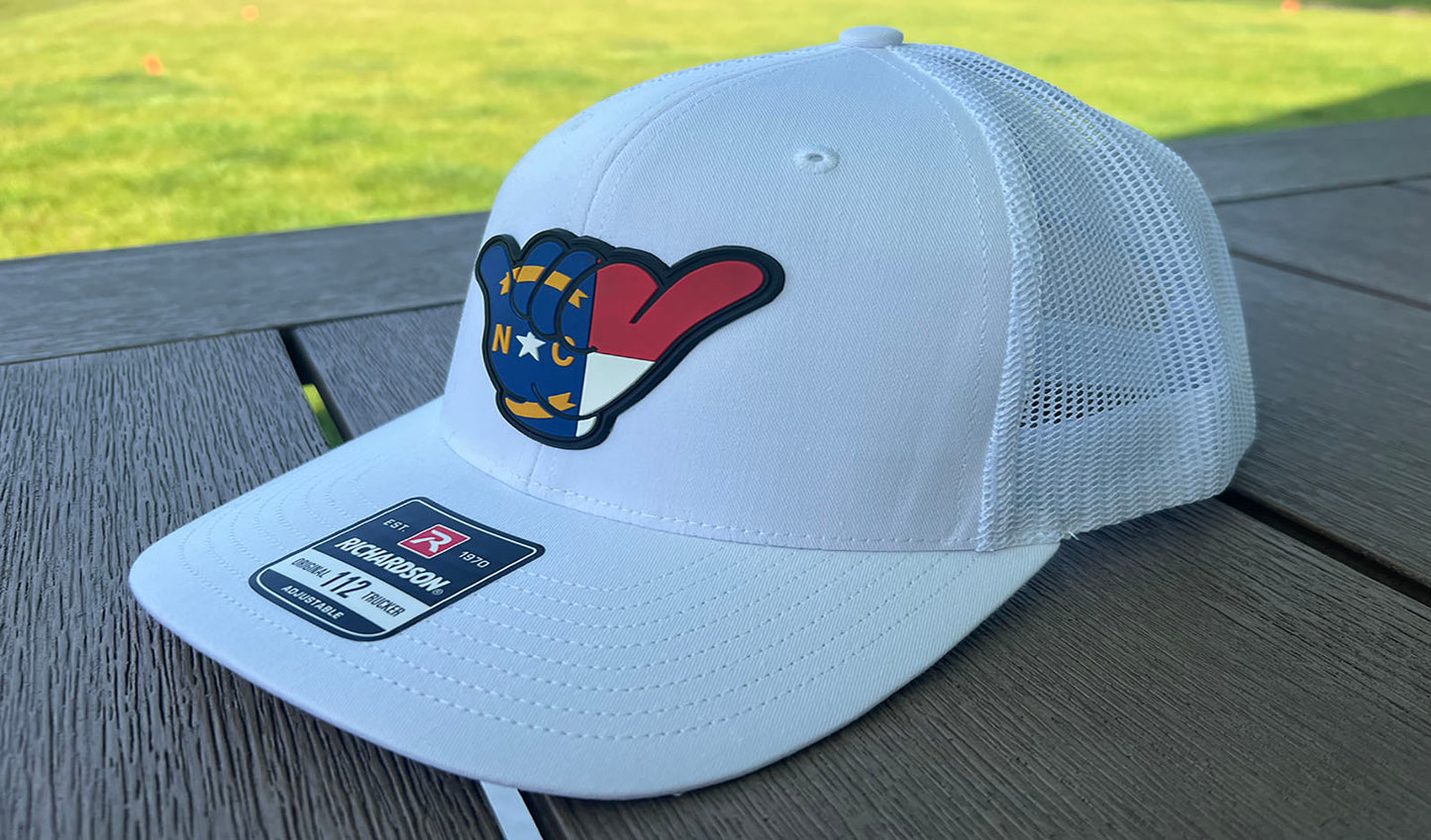 North Carolina Flag Hang Loose PVC - R112 snapbacks White