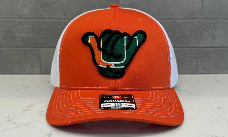 Miami Hurricanes Hang Loose Cap - R112 Orange/White snapback