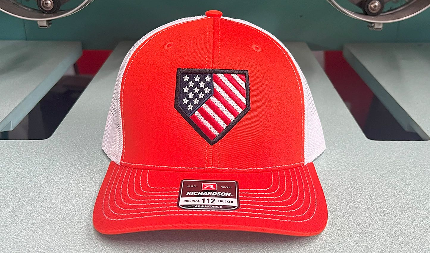 Homeplate USA Flag - R112 Orange/White