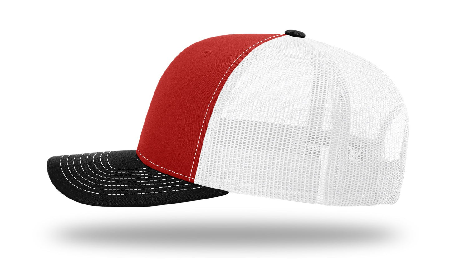 USA Flag Hang Loose PVC Patch - Richardson 112 Snapback Red/White/Black
