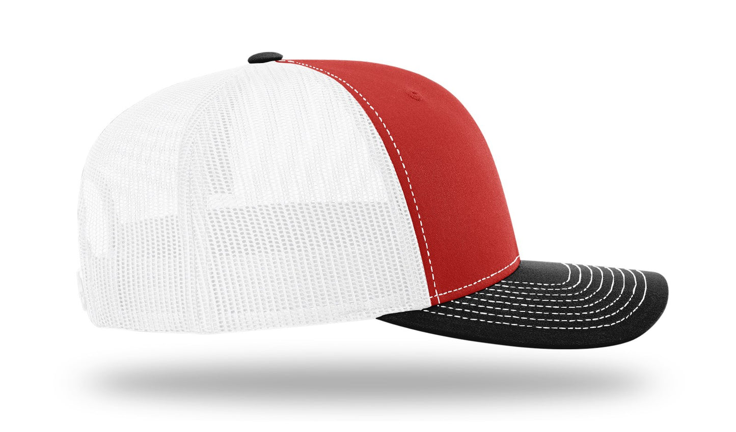 USA Flag Hang Loose PVC Patch - Richardson 112 Snapback Red/White/Black
