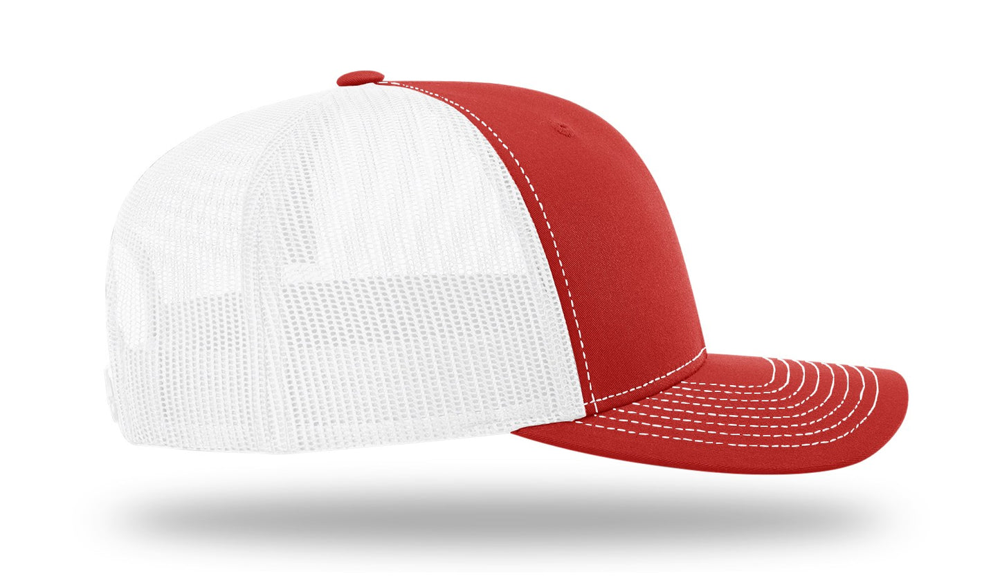 USA Flag Hang Loose PVC Patch - Richardson 112 Snapback Red/White