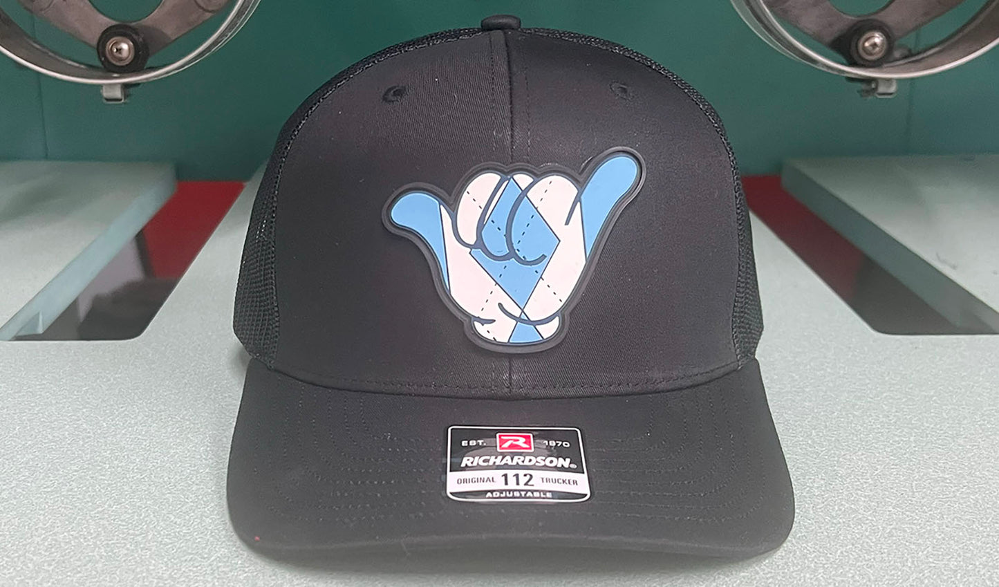 UNC Tarheels Hang Loose PVC Patch Cap - R112 snapback Solid Black