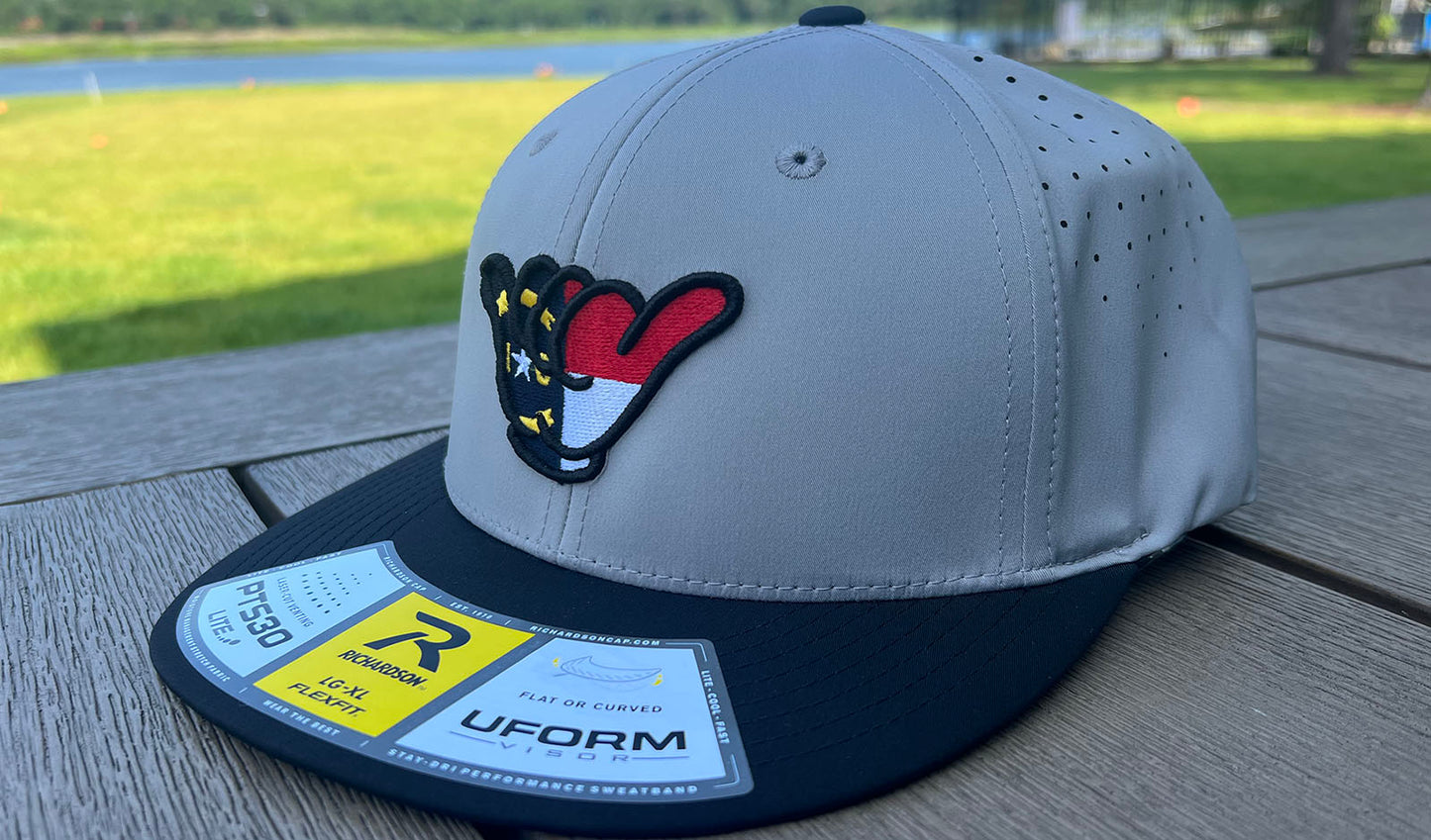 North Carolina State Flag Hang Loose Cap - Gray/Black PTS30
