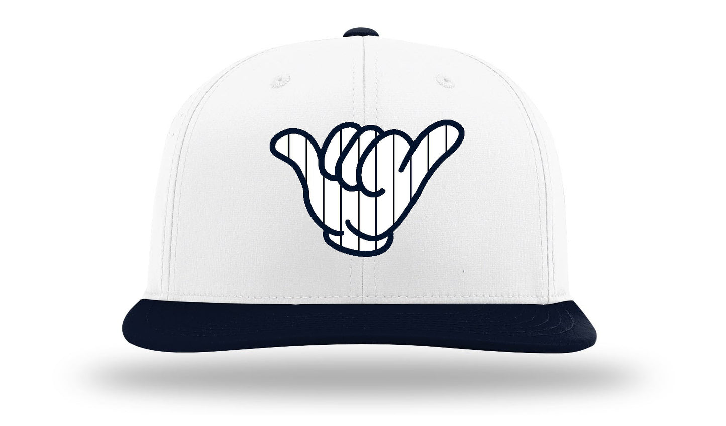 NY Navy Pin Stripes Hang Loose Cap - White/Navy PTS30