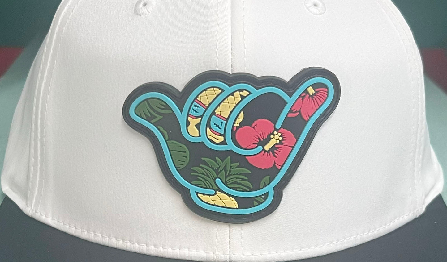 Angry Pineapple Hang Loose PVC Caps - White/Black PTS30