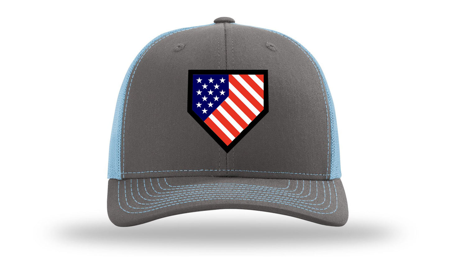 Homeplate USA Flag - R112 Charcoal/Columbia Blue