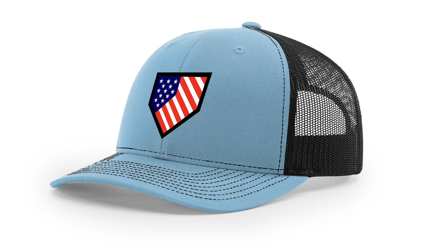 Homeplate USA Flag - R112  Columbia Blue/Black