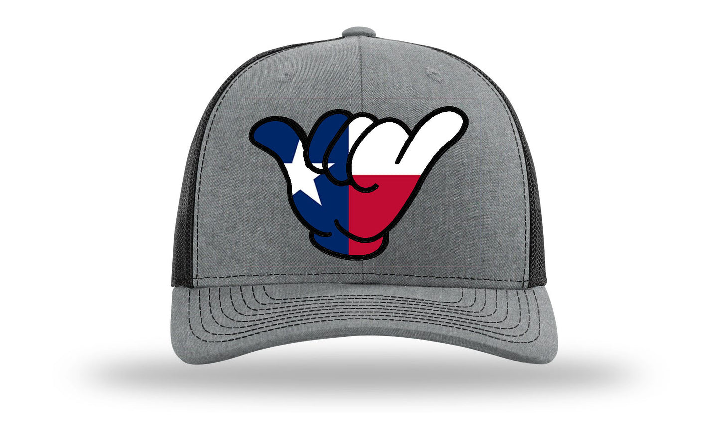 Texas Flag Hang Loose Cap - R112 snapbacks Heather Gray/Black
