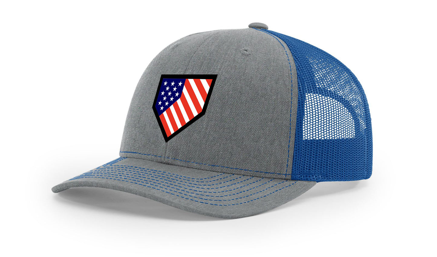 Homeplate USA Flag - R112  Heather Gray/Royal Blue