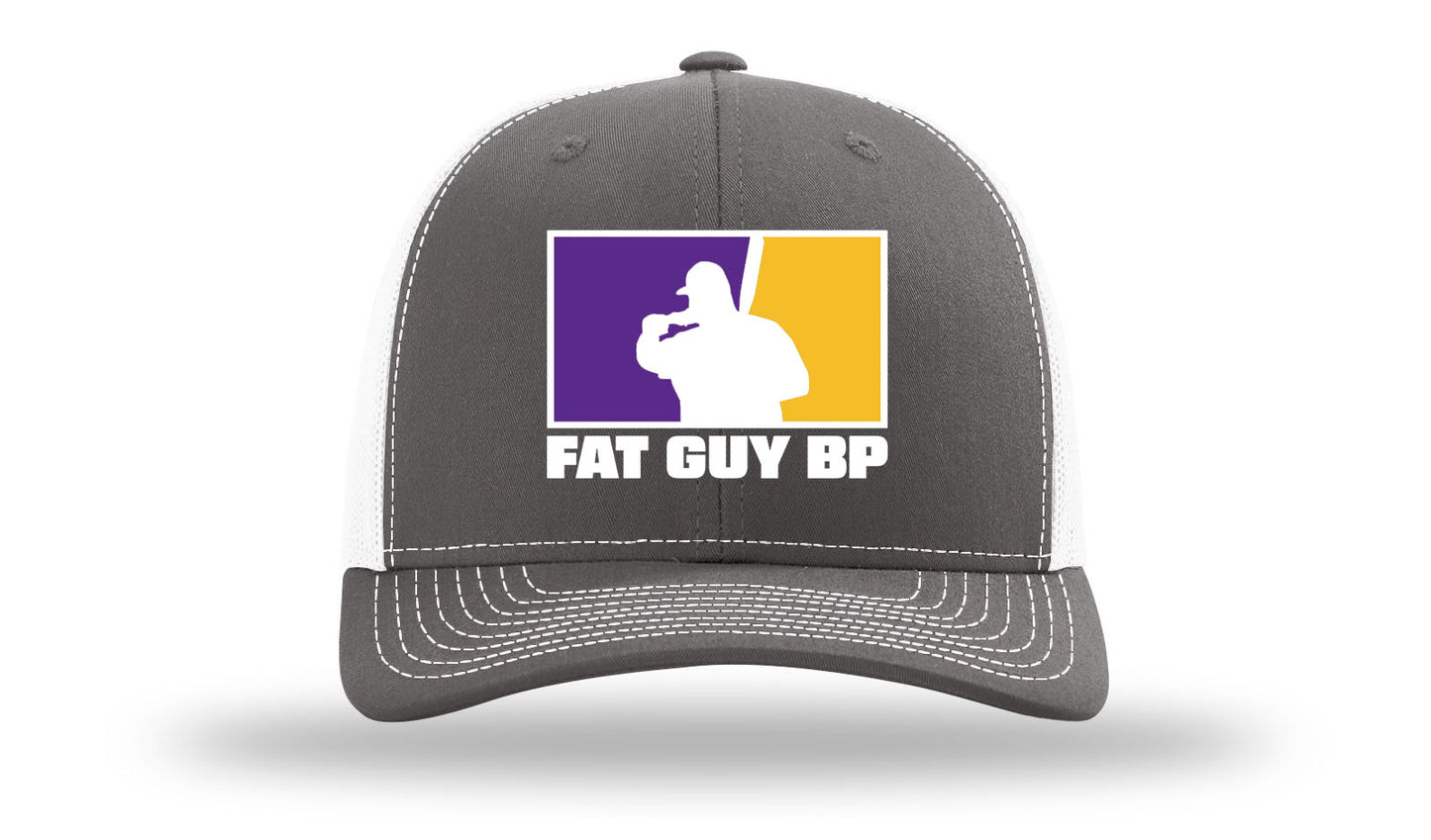 Fat Guys BP Hat 112 Snapback Charcoal/White #PurpleGold