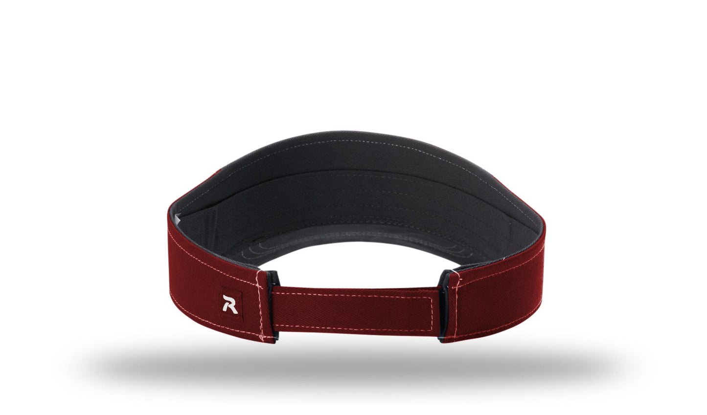 R - 775 Twill Contrast Visors - Charcoal/Cardinal