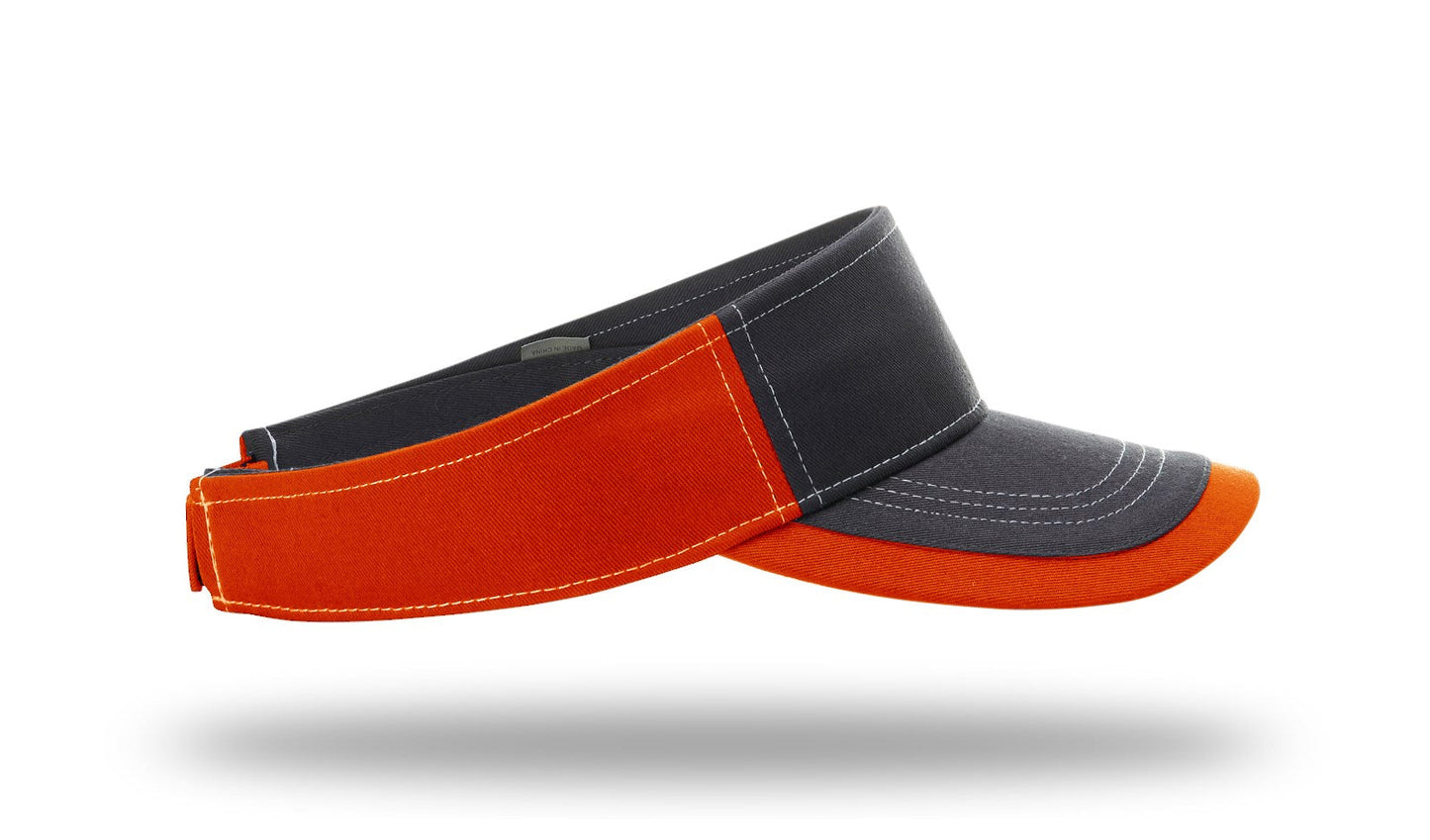 R - 775 Twill Contrast Visors - Charcoal/Orange