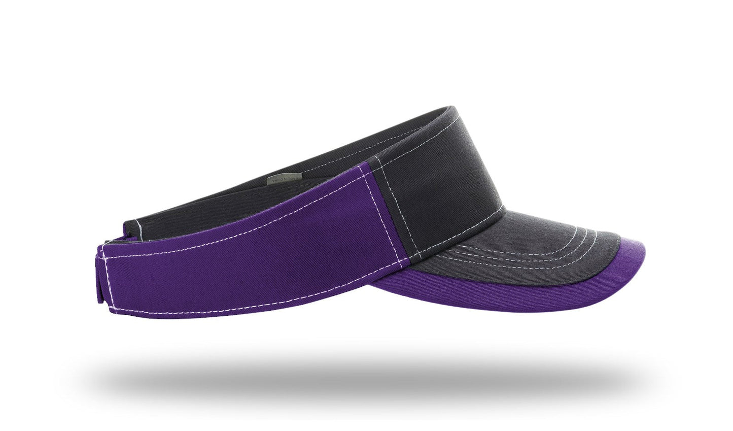 R - 775 Twill Contrast Visors - Charcoal/Purple