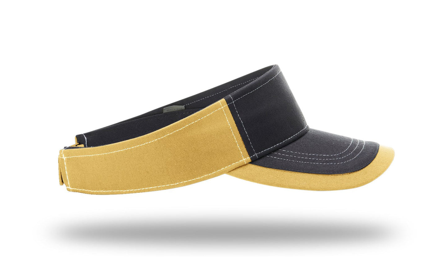 R - 775 Twill Contrast Visors - Charcoal/Vegas Gold
