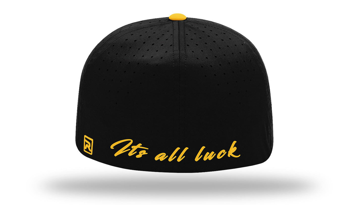 Its All Luck Black Gold Clover PTS30 Black/Gold Cap