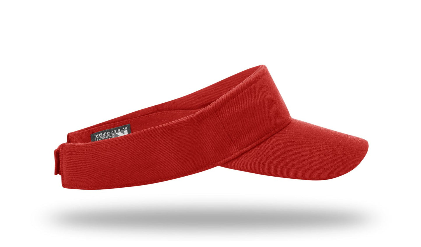 R - 45 Richardson Garment Washed Visors - Cardinal