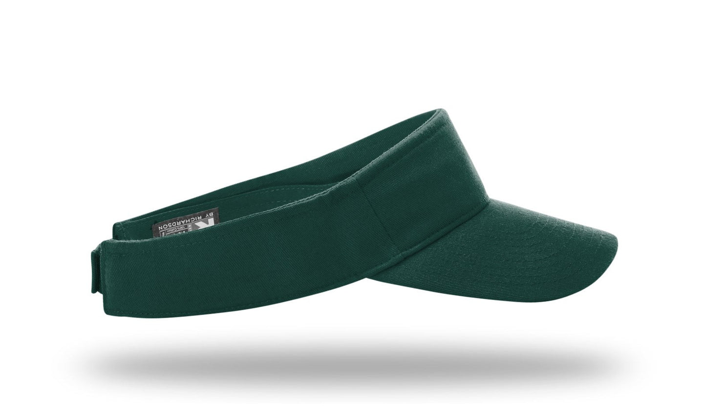 R - 45 Richardson Garment Washed Visors - Dark Green