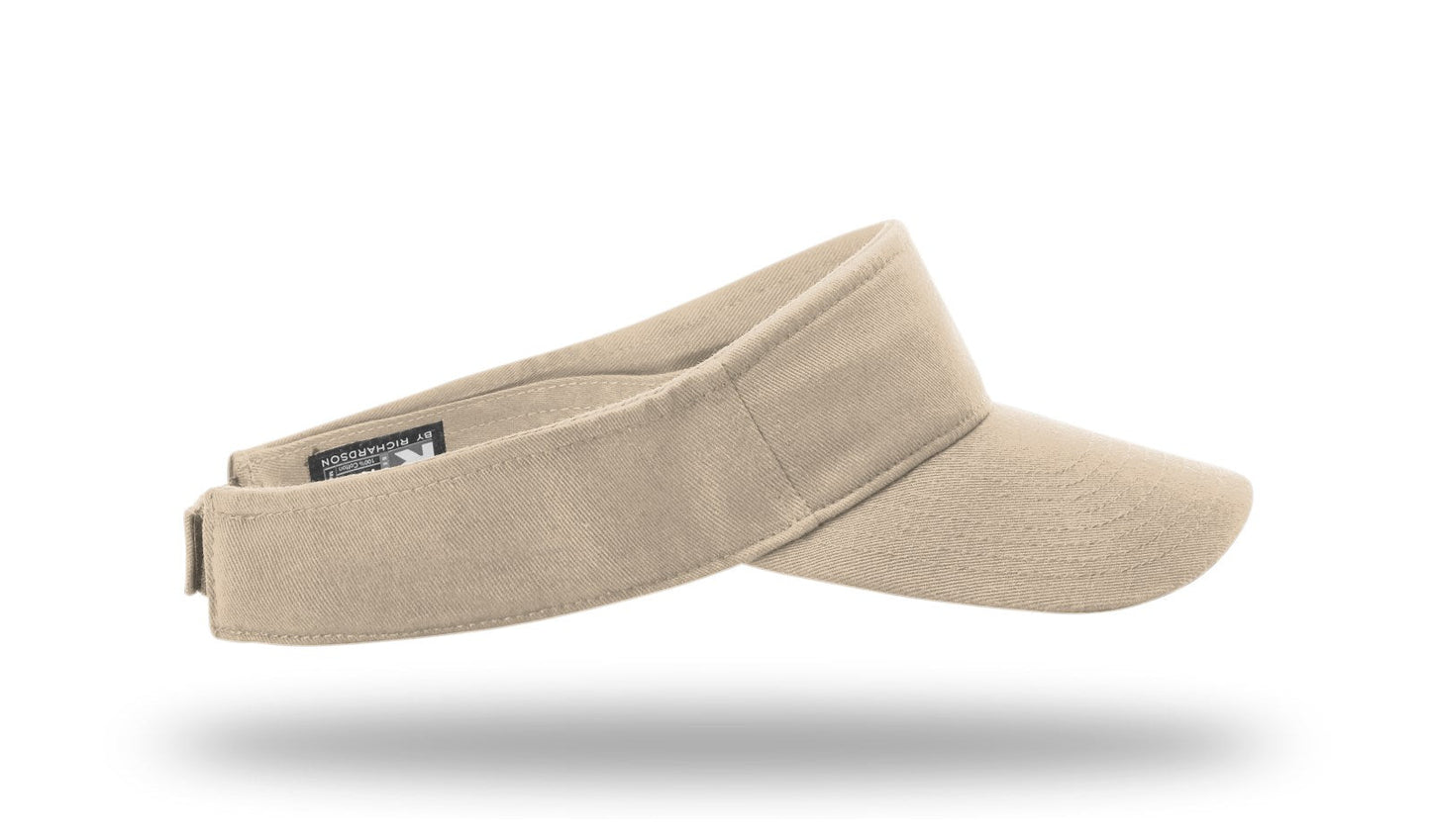 R - 45 Richardson Garment Washed Visors - Tan/Stone