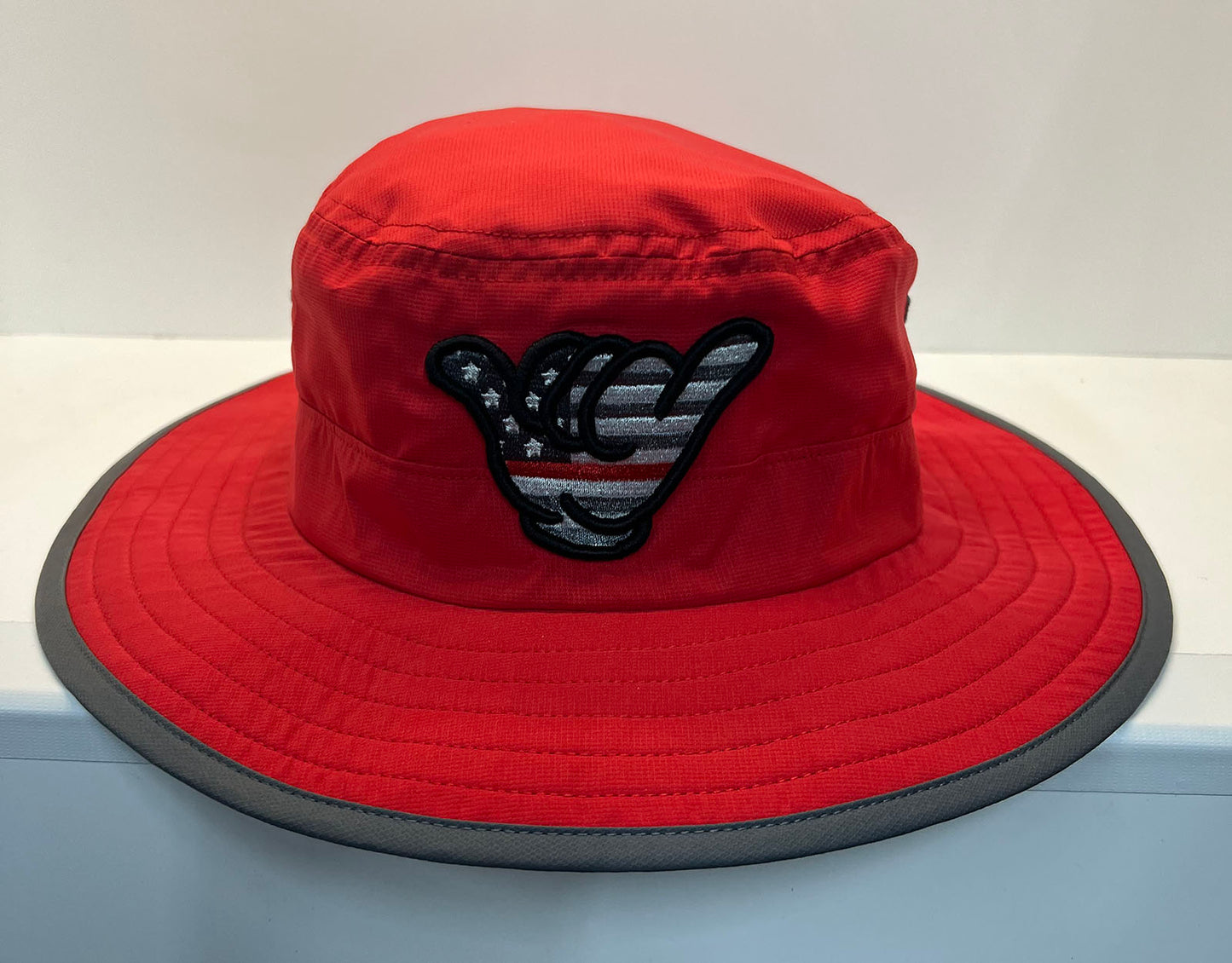 USA Flag Red Thin Line - Richardson 810 Bucket Red