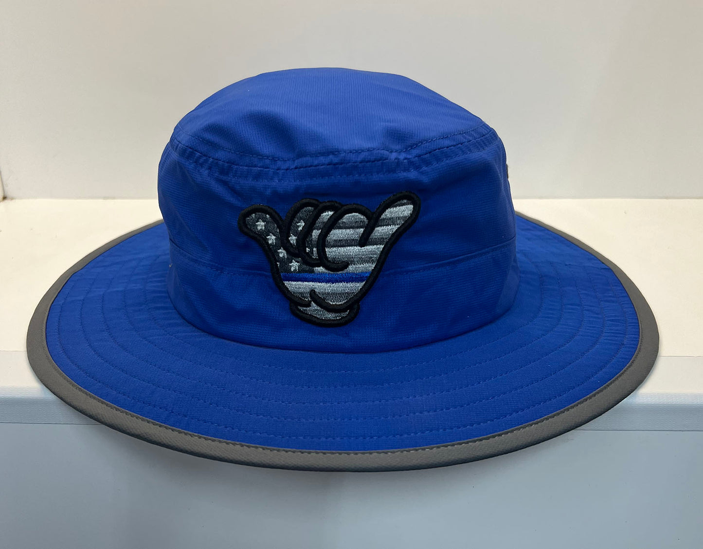 USA Flag Blue Thin Line - Richardson 810 Royal Bucket Black