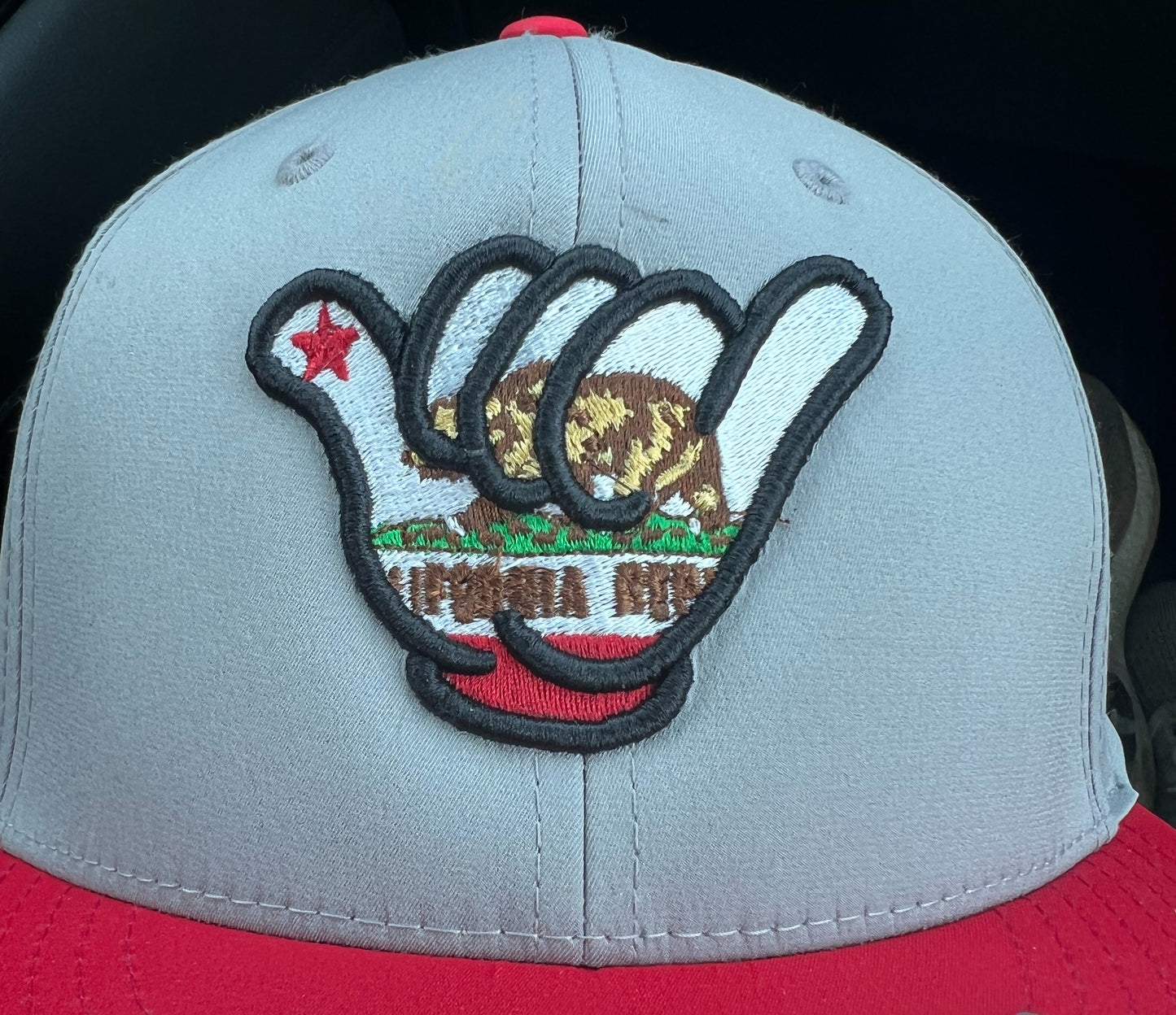 California Shaka State Flag Cap - Grey/Red PTS30