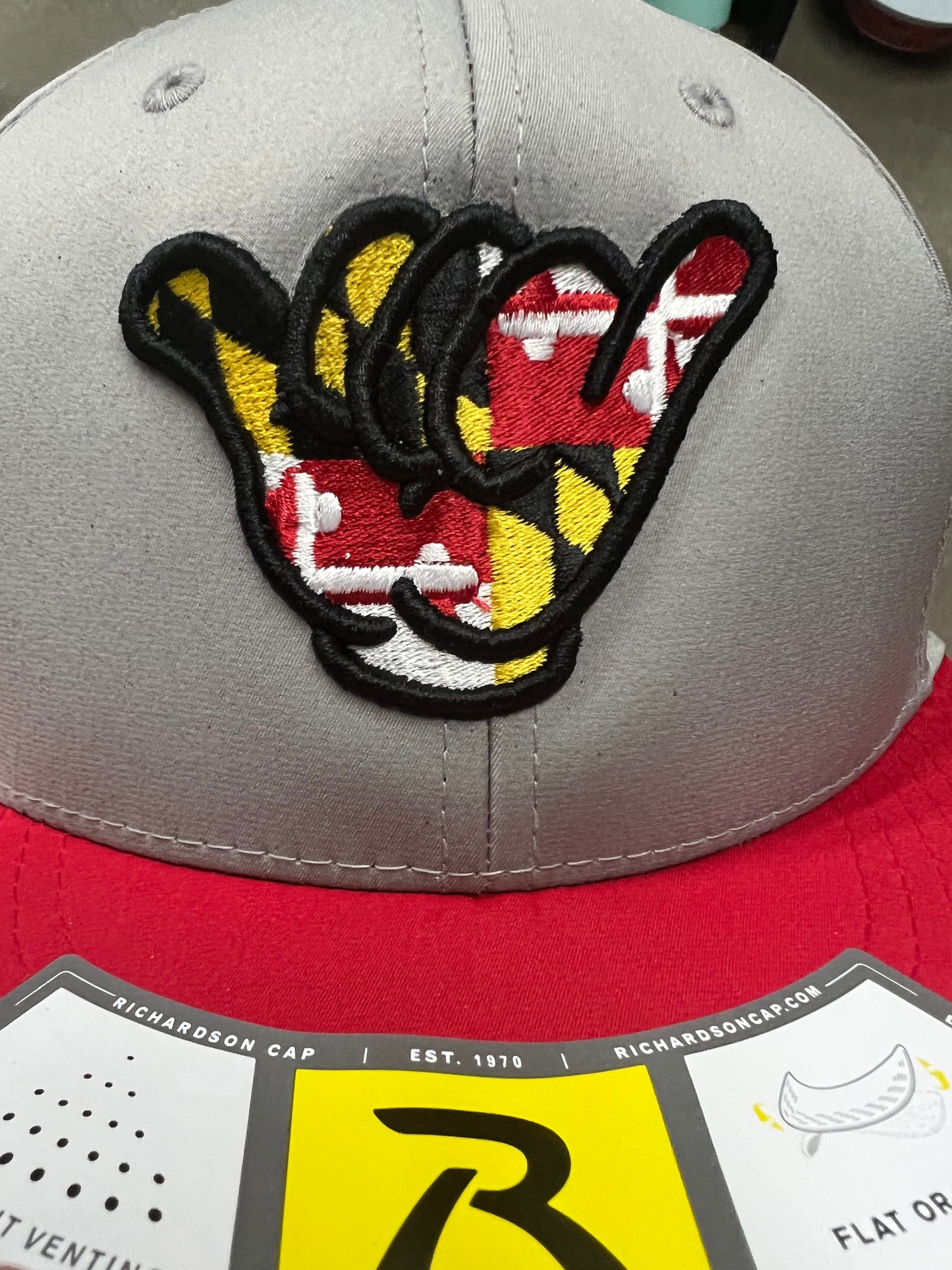 Maryland Shaka State Flag Cap - Grey/Red PTS30