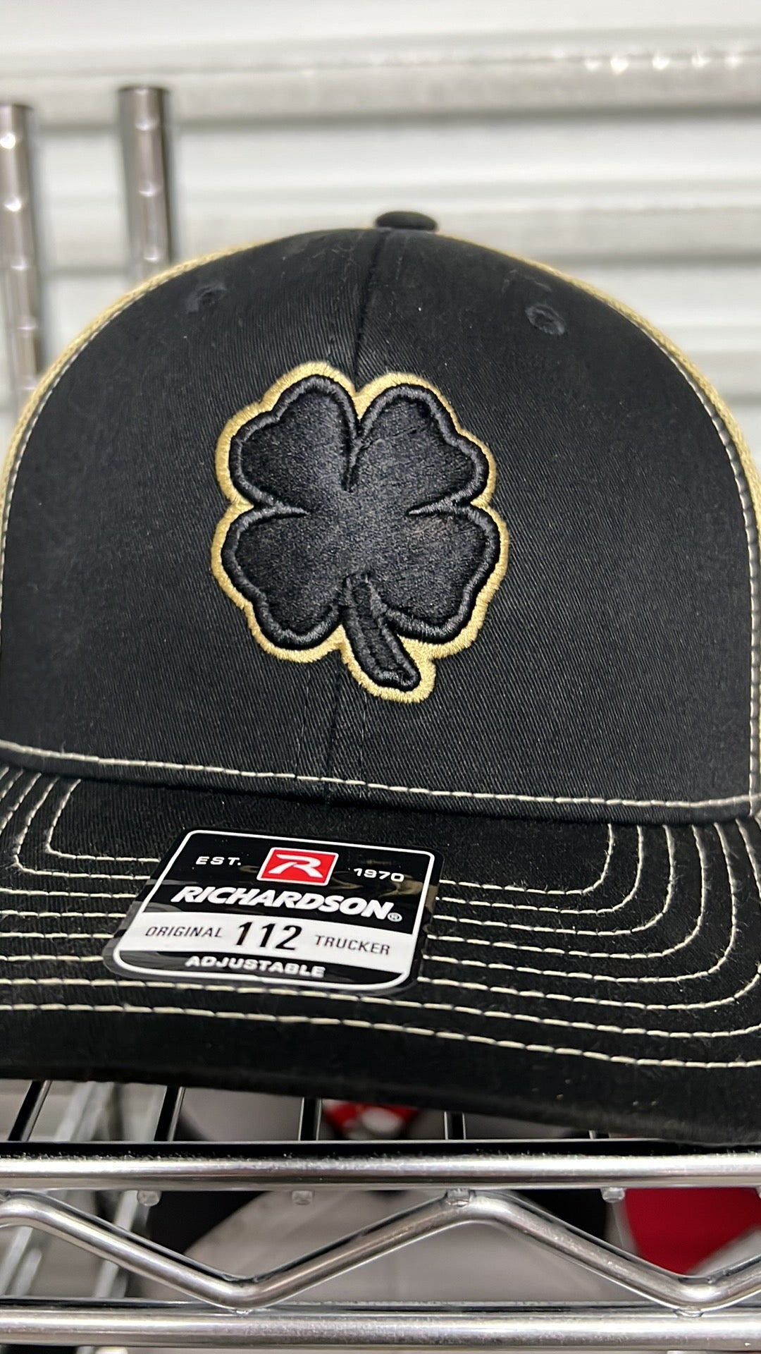 Its All Luck Black Vegas Gold Clover 112 Snapback Hat