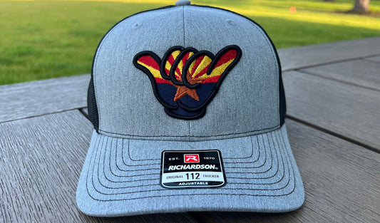 Arizona Flag Hang Loose Cap - R112 snapbacks Heather Gray/Black