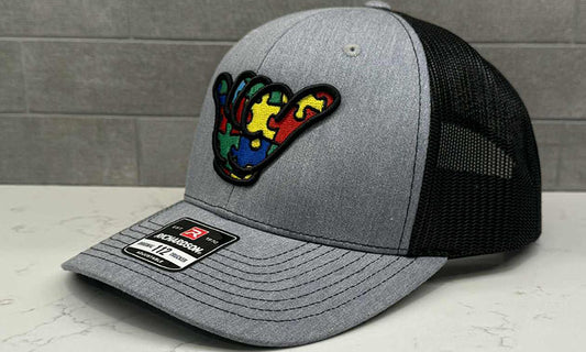 Hang Loose Autism - R112 Snapbacks Heather Gray/Black