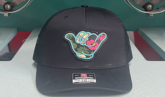 Angry Pineapple Hang Loose PVC Caps - Solid Black 112 Snapback