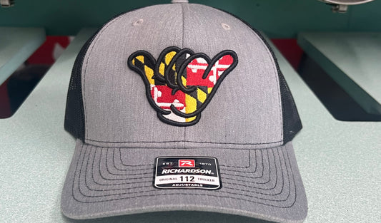 Maryland State Flag Hang Loose Cap - R112 Heather Gray/Black