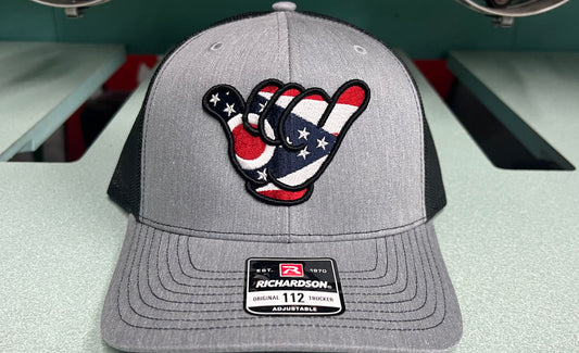 Ohio Flag Hang Loose Cap - R112 snapbacks Heather Gray/Black