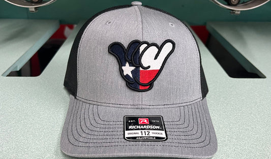 Texas Flag Hang Loose Cap - R112 snapbacks Heather Gray/Black