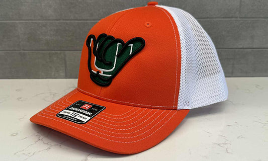 Miami Hurricanes Hang Loose Cap - R112 Orange/White snapback
