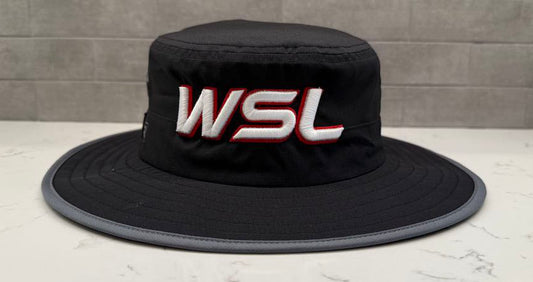 WSL Black Bucket Hat 3d PUFF