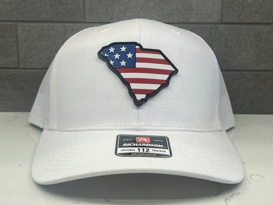 South Carolina Flag Hang Loose PVC - R112 snapbacks White (Copy)