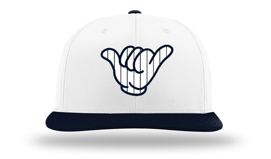 NY Navy Pin Stripes Hang Loose Cap - White/Navy PTS30